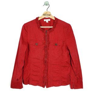 Coldwater Creek Red Zipper Jacket Small